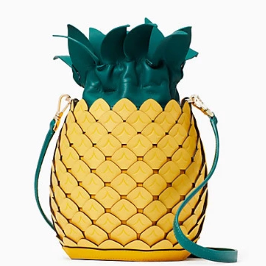 Kate Spade Pineapple Crossbody Bucket Bag Amazing Colada Novelty Yellow